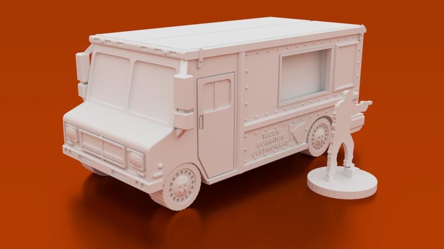 Food Truck - Corvus Games Terrain - 3D Printed PLA Plastic