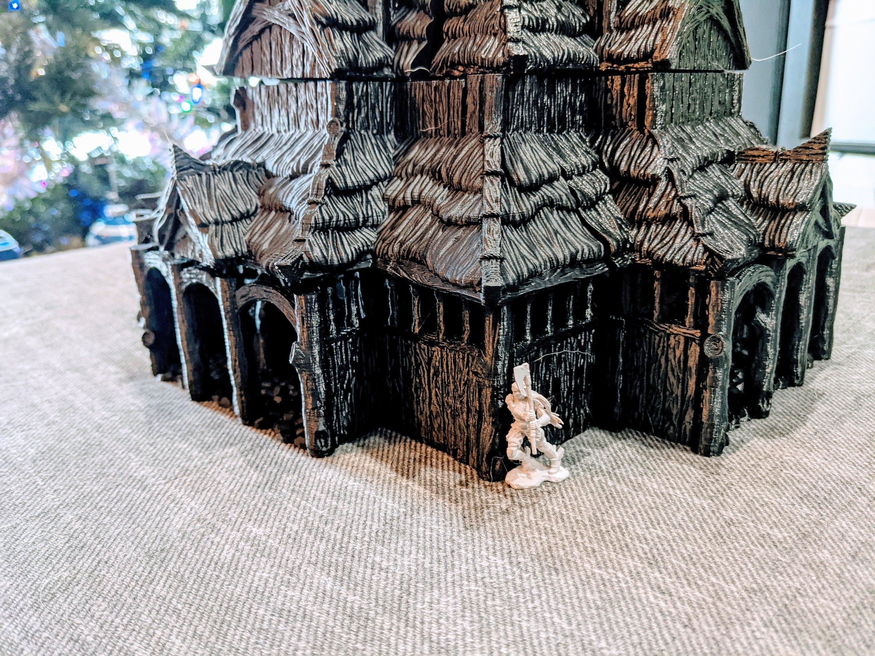 Northvakt - Stave Church - Medieval Terrain - 3D Printed PLA Plastic