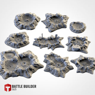 Blast Crater Terrain - Sci Fi Tabletop Scatter Terrain for 28mm Wargaming & RPGs - Modular Battlefield Craters - Txarli Factory