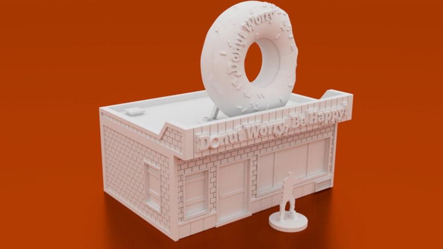 Donut Shop - Corvus Games Terrain - 3D Printed PLA Plastic