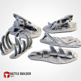 Bone Terrain Scatter Set - Skeleton Battlefield Terrain for DnD, RPGs and 28mm Wargaming Skull & Ribcage Terrain - Txarli Factory