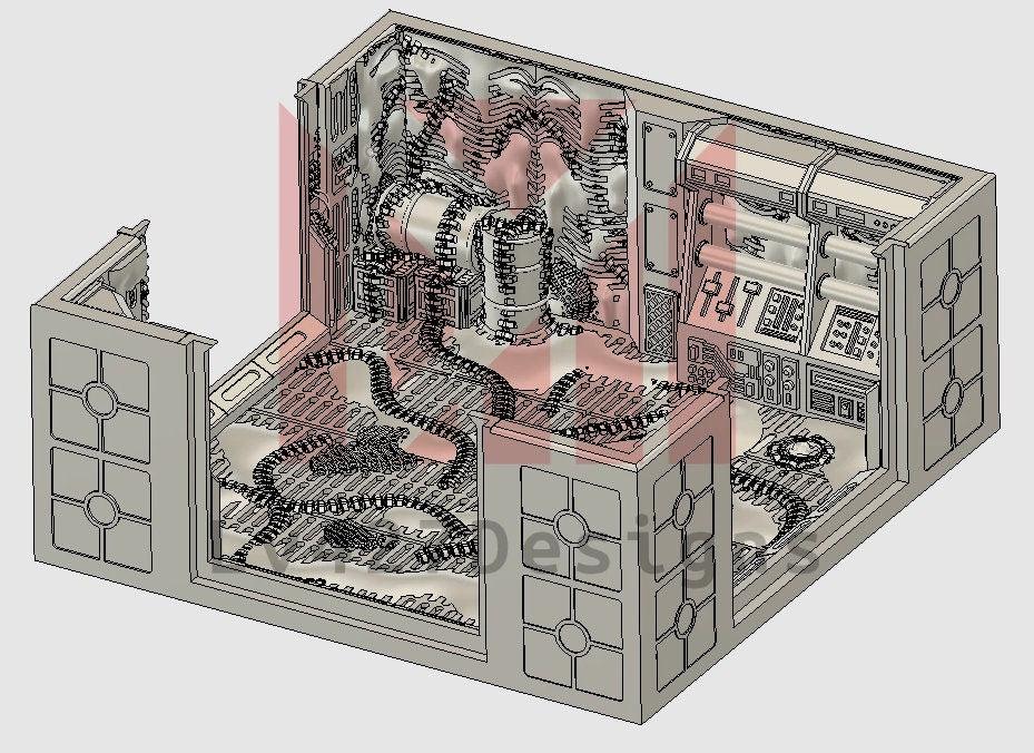 Alien 3-Way Corner Corridor - LV-427 Designs