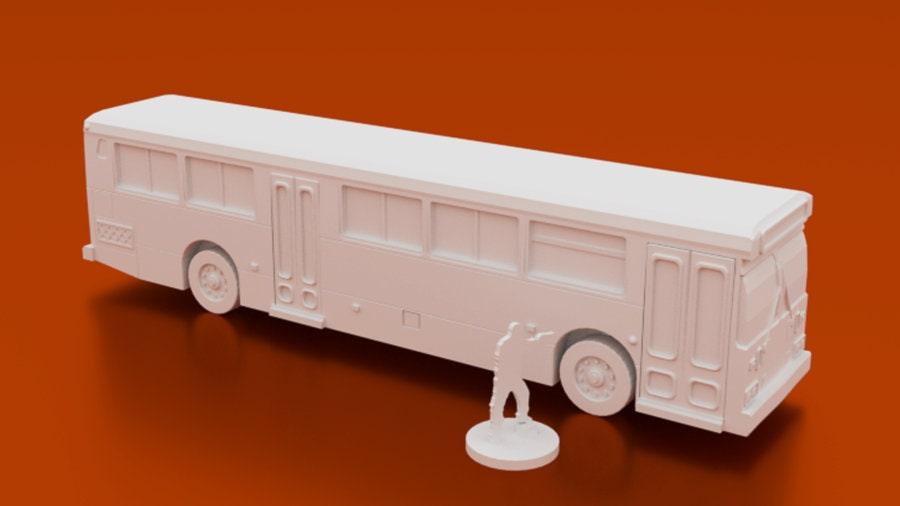 City Bus 126% Scale - Corvus Games Terrain - 3D Printed PLA Plastic