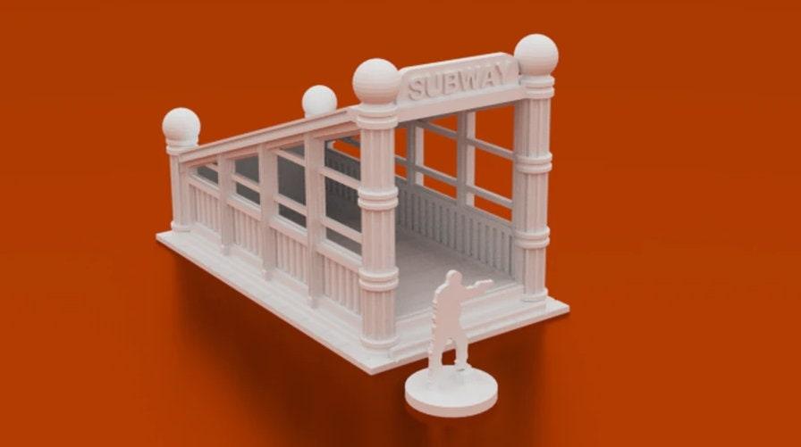 Subway Entrance 126% Scale - Corvus Games Terrain - 3D Printed PLA Plastic