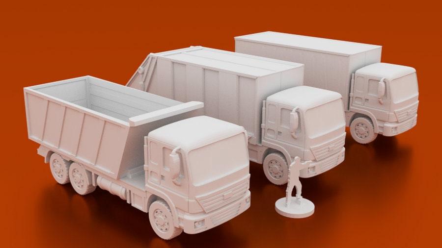 Flatbed Truck - Corvus Games Terrain - 3D Printed PLA Plastic