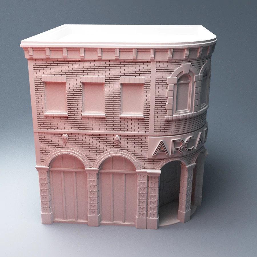 Urban Arcade Building - Corvus Games Terrain - 3D Printed PLA Plastic