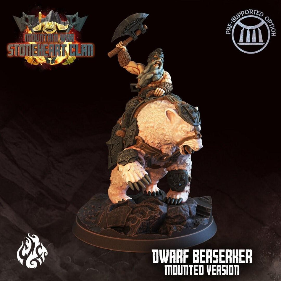 Mounted Dwarven Berserker - Stoneheart Clan - Crippled God Foundry