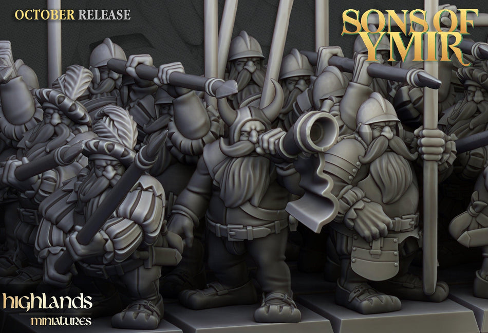 Dwarf Pikemen - Sons of Ymir - Highlands Miniatures