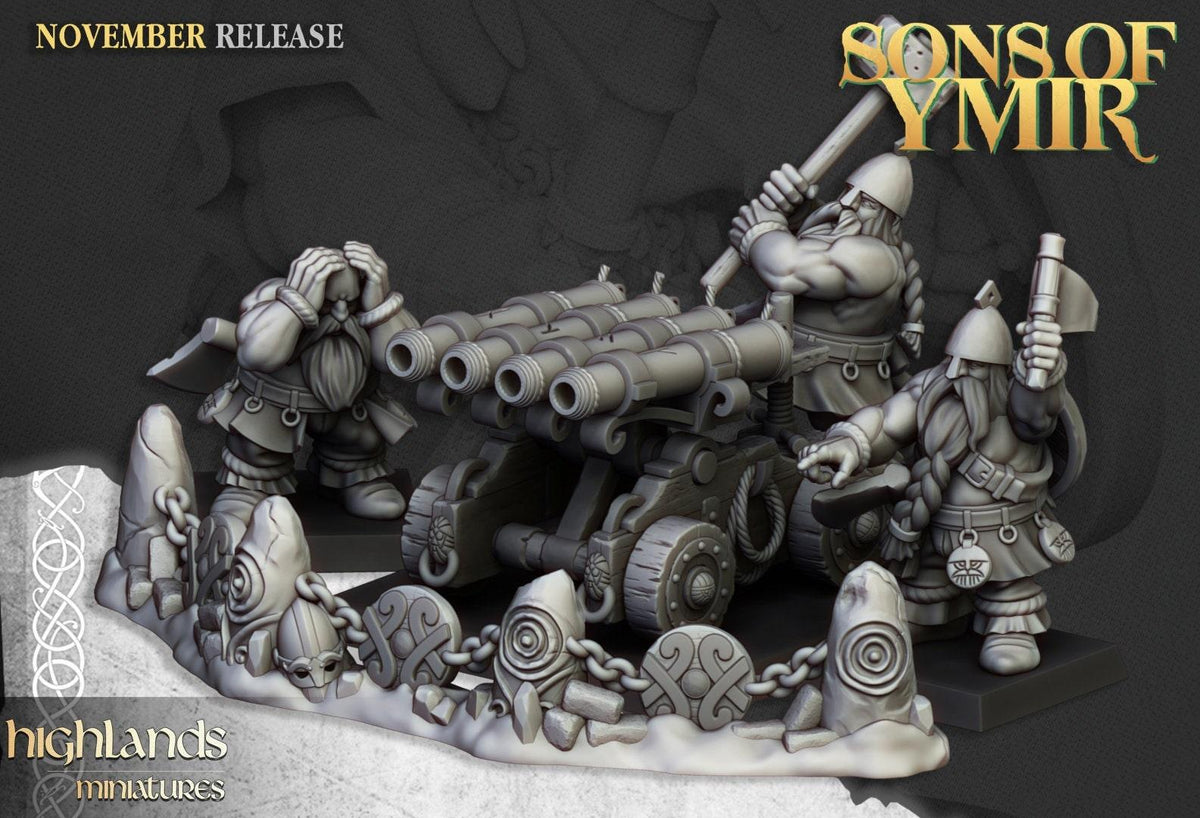 Dwarf Organ Gun - Sons of Ymir - Highlands Miniatures