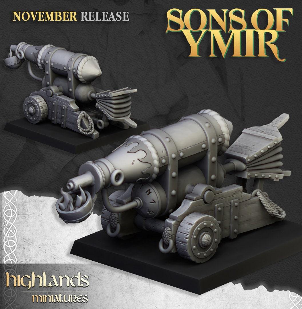 Dwarf Flame Cannon - Sons of Ymir - Highlands Miniatures