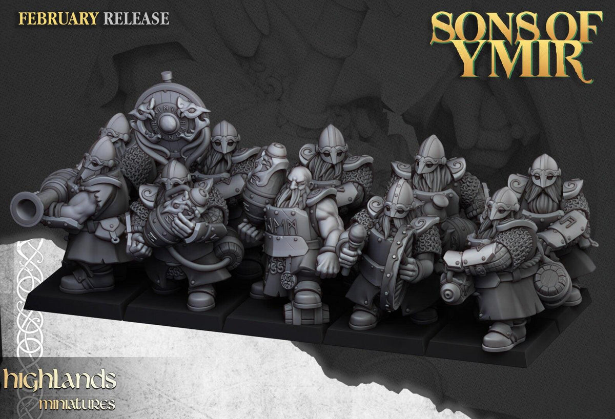 Dwarf Firespitters - Sons of Ymir - Highlands Miniatures