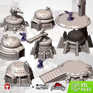 Xenos Terrain Set - Modular Sci Fi Tabletop Terrain for 28mm Wargaming & Kill Team - Alien Scatter Terrain - Txarli Factory