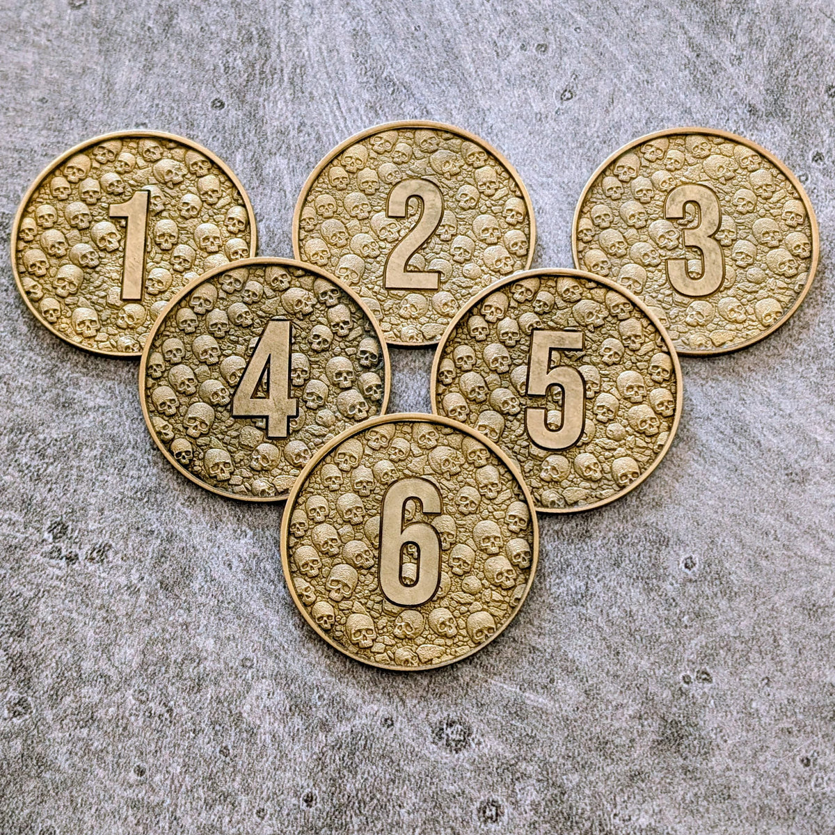 Wargaming Objective Markers Set - Laser Embossed Metal Tokens - Customizable Sci Fi & Fantasy