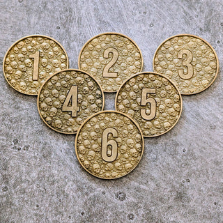 Wargaming Objective Markers Set - Laser Embossed Metal Tokens - Customizable Sci Fi & Fantasy