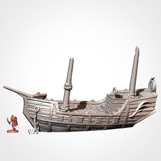 Ships Aground - Fantasy or Historical Tabletop Terrain for 28mm Wargaming and RPGs - Coastal Scatter Terrain - Txarli Factory