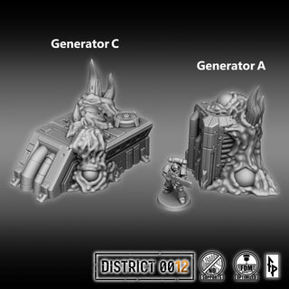 District 0012 - Infected Buildings - SciFi Terrain - 3D Printed PLA Plastic