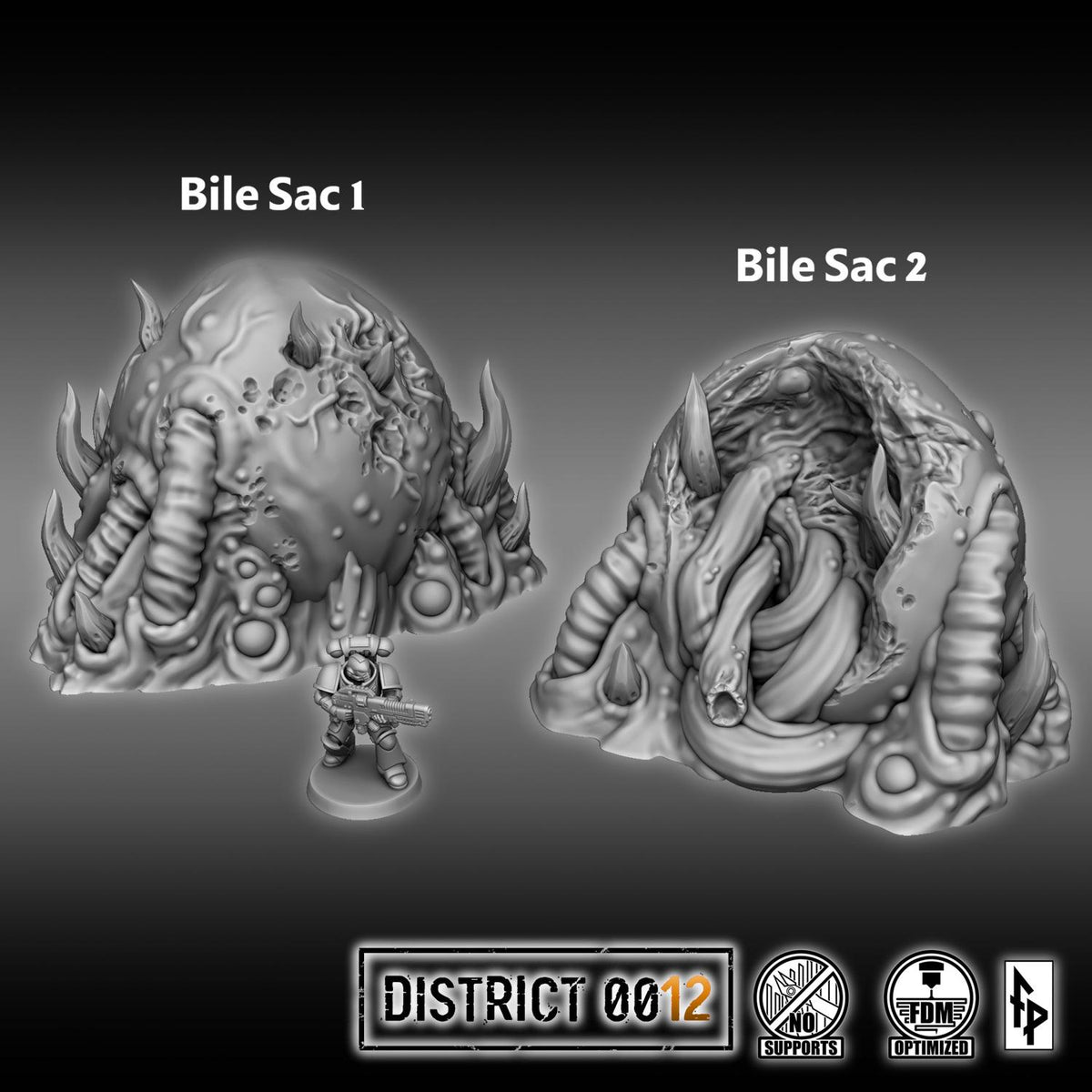 District 0012 - Parasites - SciFi Terrain - 3D Printed PLA Plastic