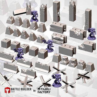Obstacles of War - Modular Sci Fi Tabletop Terrain for 28mm Wargaming & Kill Team - Sci Fi Scatter Terrain - Txarli Factory