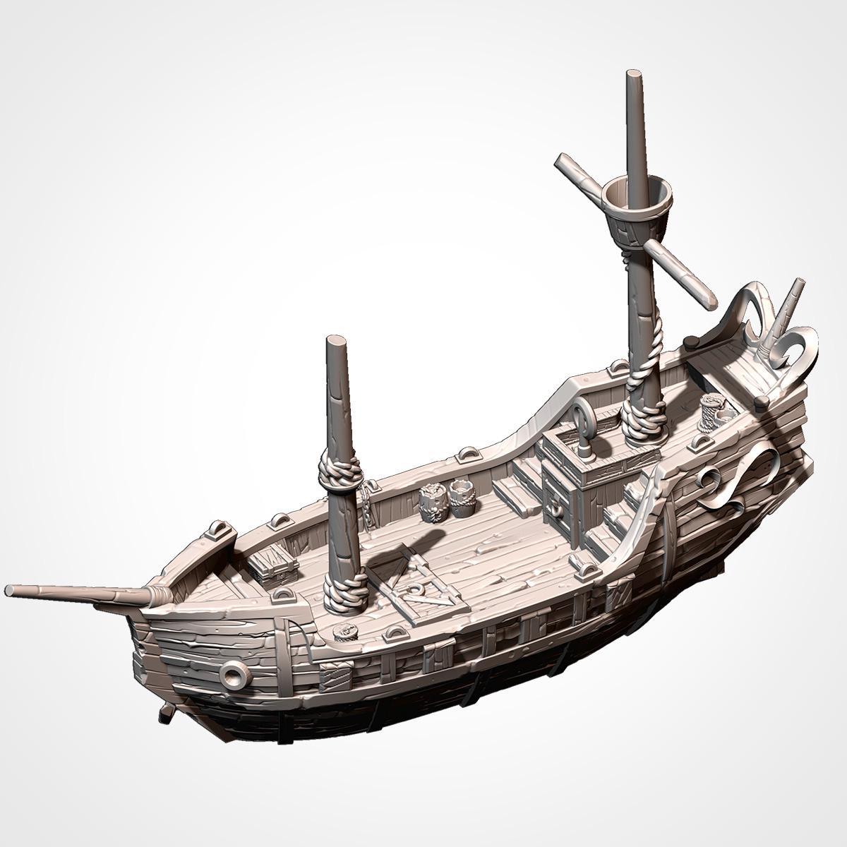 Ships Aground - Fantasy or Historical Tabletop Terrain for 28mm Wargaming and RPGs - Coastal Scatter Terrain - Txarli Factory