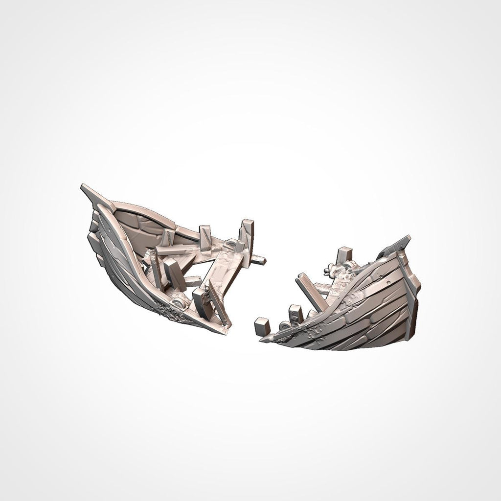 Ships Aground - Fantasy or Historical Tabletop Terrain for 28mm Wargaming and RPGs - Coastal Scatter Terrain - Txarli Factory