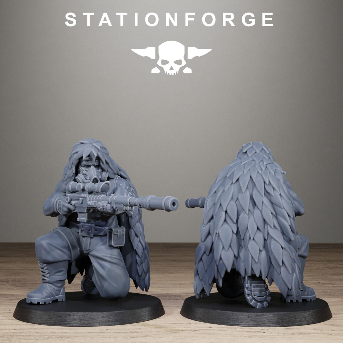 Grimguard Jungle Fighter Snipers - Resin Miniatures for Sci Fi Wargaming & RPGs - StationForge