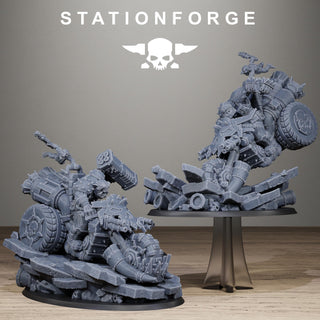 Orkaz Biker Boss - Resin Warboss Miniature for Sci Fi Wargaming & Tabletop Gaming - StationForge