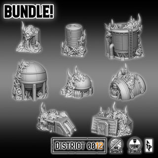 District 0012 - Infected Buildings - SciFi Terrain - 3D Printed PLA Plastic