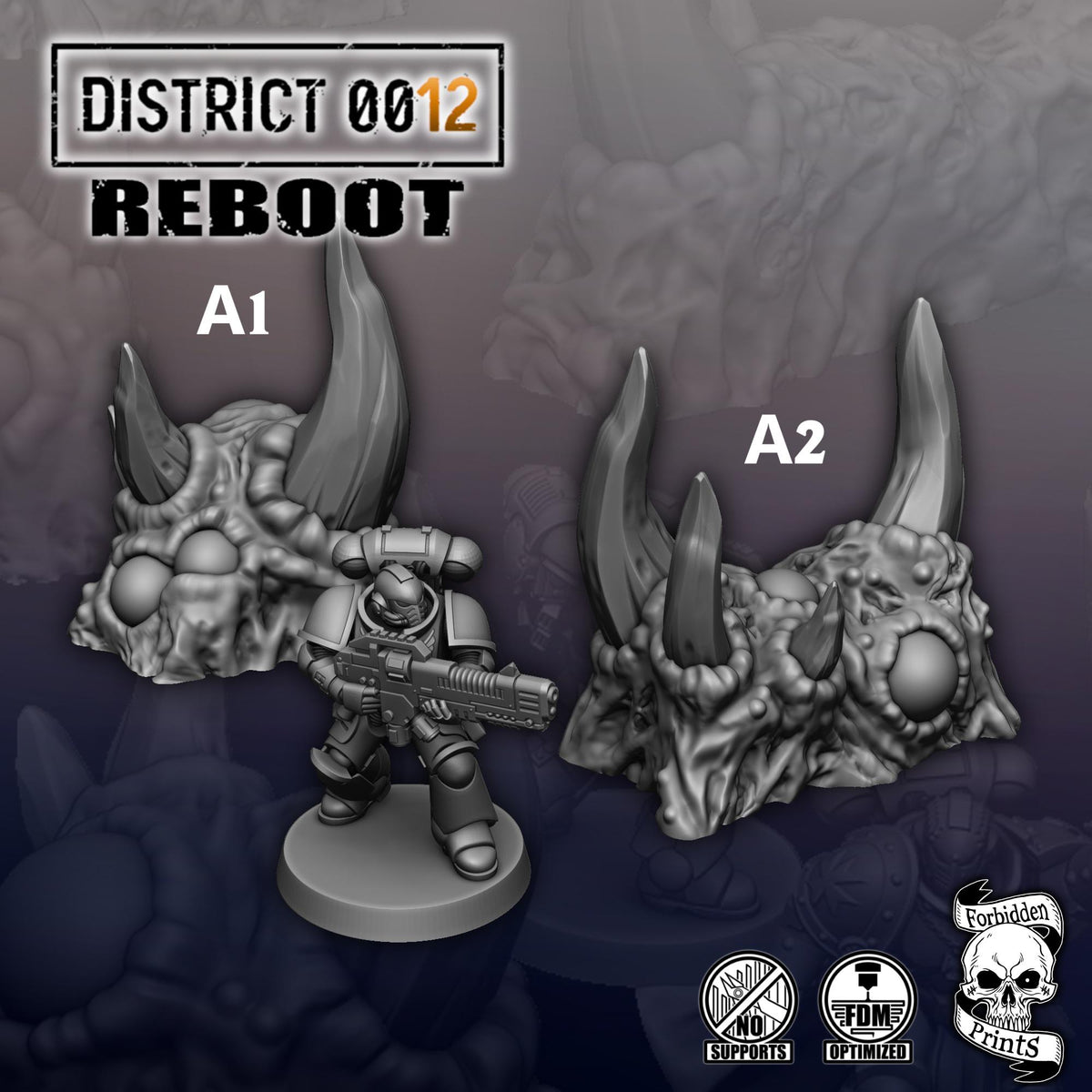 District 0012 - Plague Scatter Terrain - SciFi Terrain - 3D Printed PLA Plastic