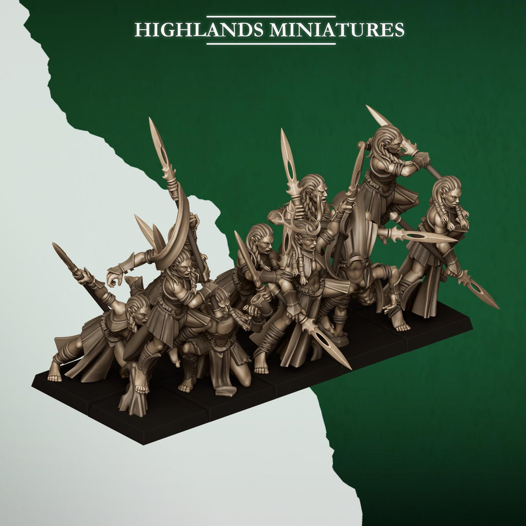 Feral Elf Bladesingers  Resin Fantasy Miniature Unit for Tabletop Wargaming - Highlands Miniatures