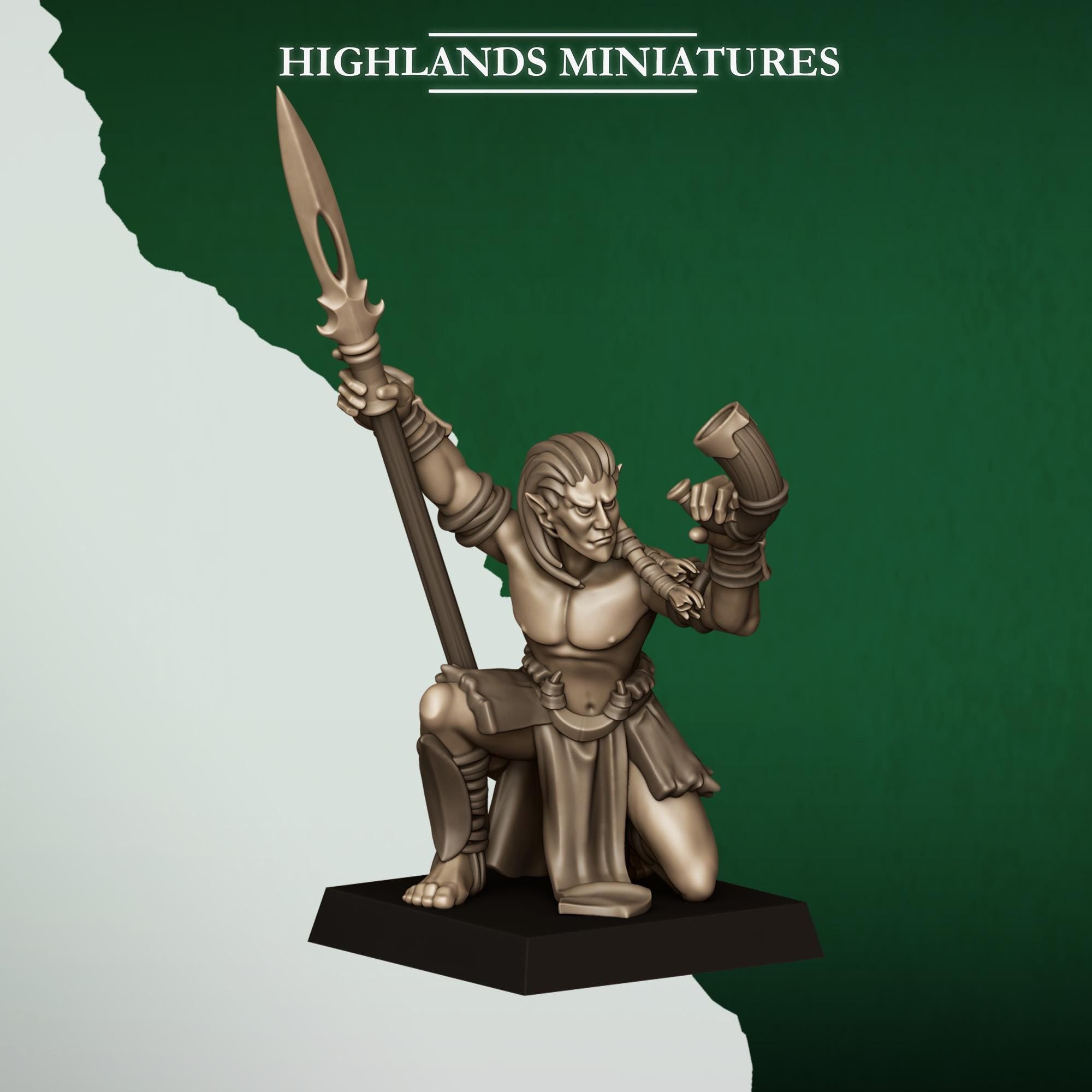 Feral Elf Bladesingers  Resin Fantasy Miniature Unit for Tabletop Wargaming - Highlands Miniatures