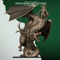 Feral Elf Prince on Dragon  Resin Fantasy Dragon Miniature for Tabletop Wargaming - Highlands Miniatures