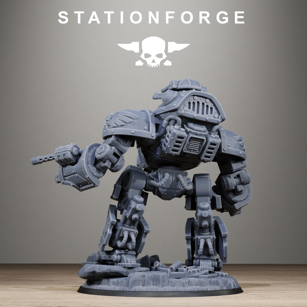 GrimGuard Mechguard - Heavy Walker Resin Miniature for Trench Warfare Gaming - Stationforge