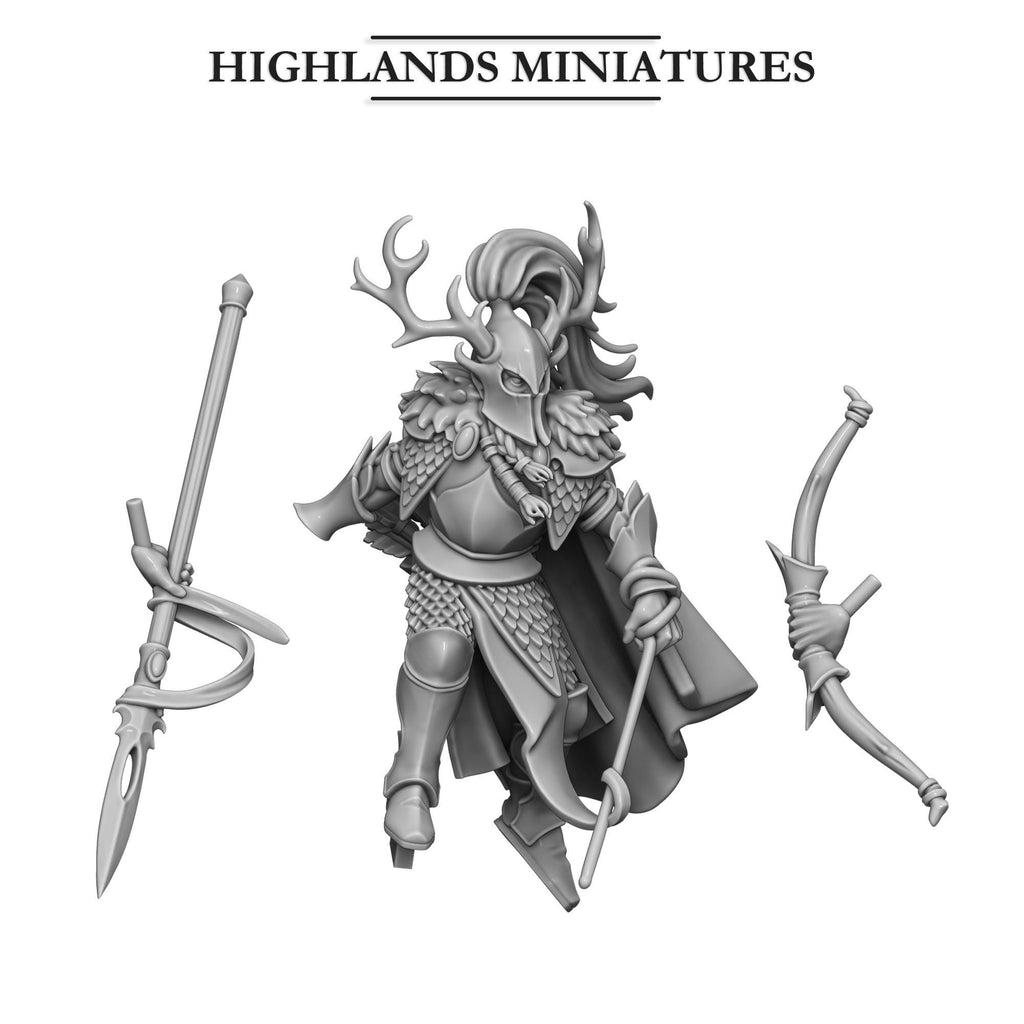 Feral Elf Prince on Dragon  Resin Fantasy Dragon Miniature for Tabletop Wargaming - Highlands Miniatures