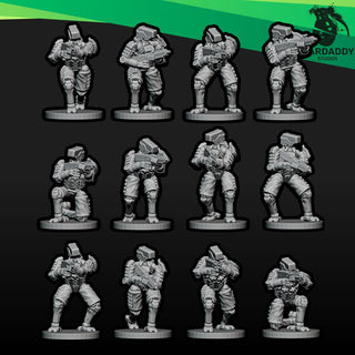 Combat Bots - 10mm, 15mm or 28mm Sci-Fi Miniatures Robot Infantry Squad or Platoon - Wardaddy Studios