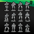 Combat Bots - 10mm, 15mm or 28mm Sci-Fi Miniatures Robot Infantry Squad or Platoon - Wardaddy Studios