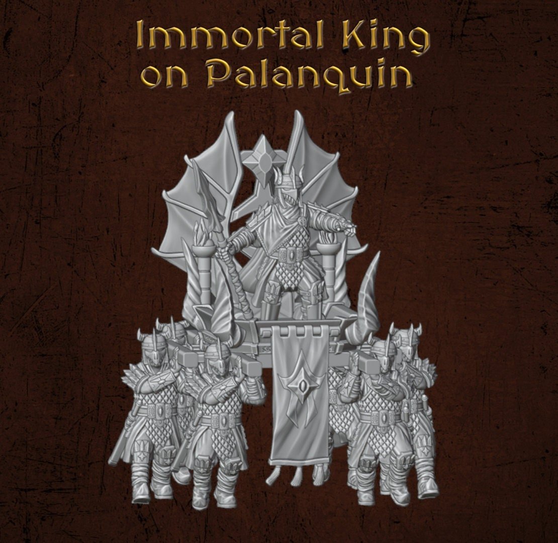 Immortal King on Palanquin - Dark Lords Fallen Legions - Quartermaster 3D - Sigmarite Boutique