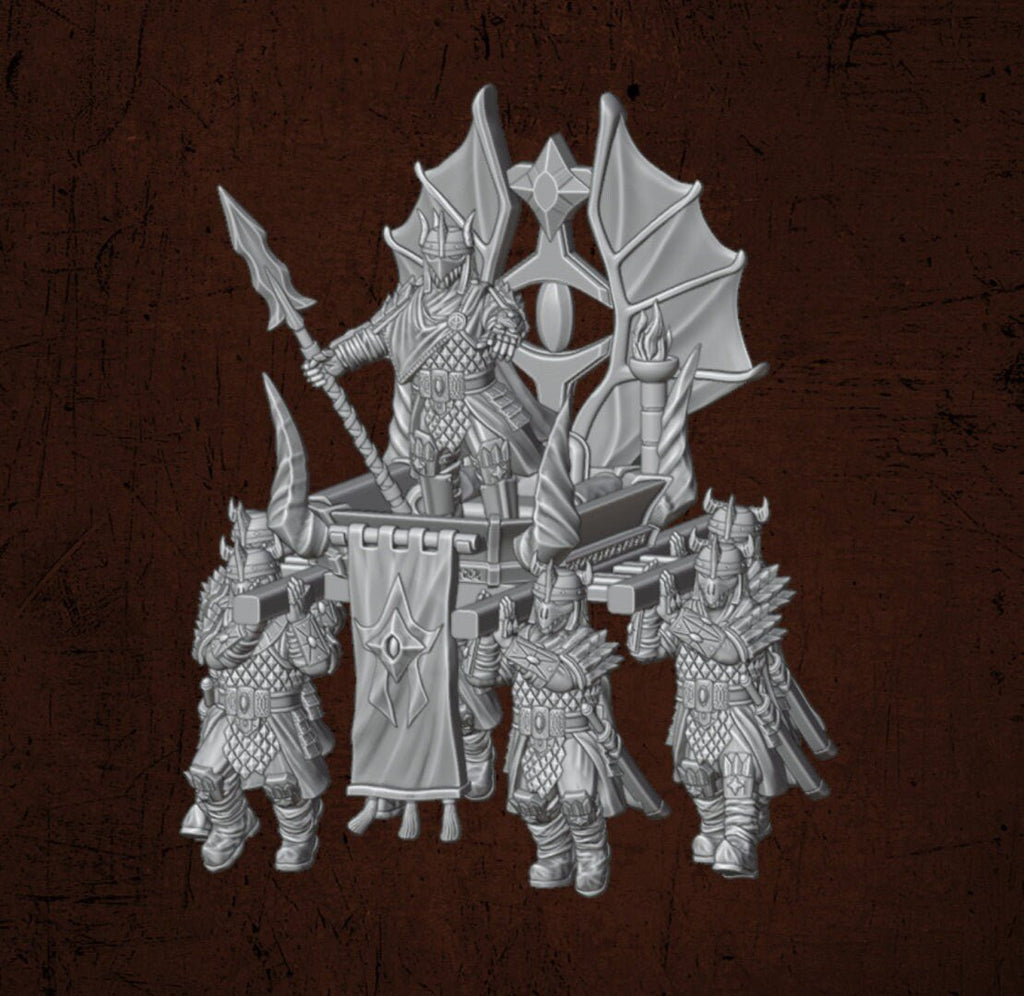 Immortal King on Palanquin - Dark Lords Fallen Legions - Quartermaster 3D - Sigmarite Boutique
