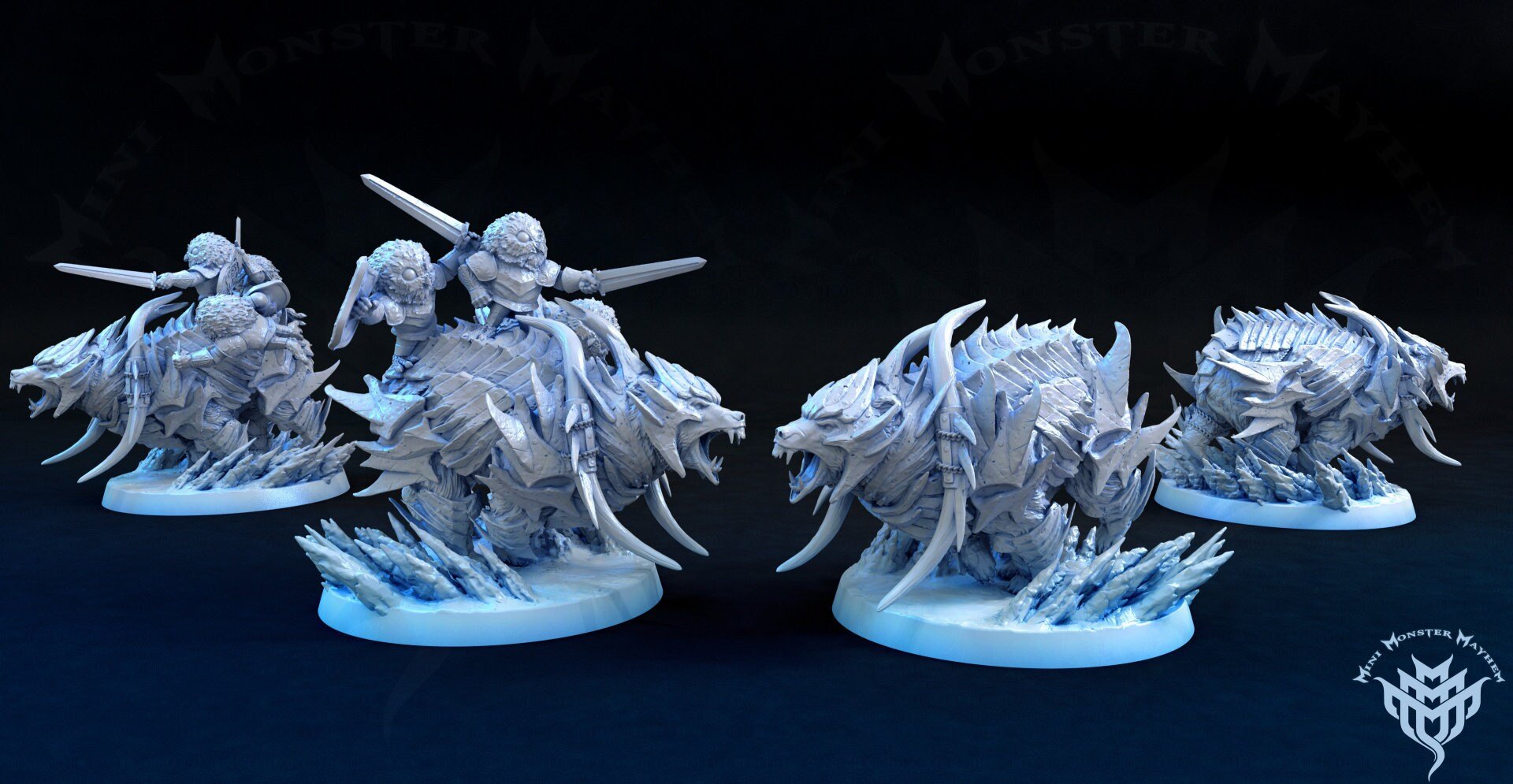 Imperial Armoured Polar Bear with Rider Option - Glacial Depths - Mini Monster Mayhem - Sigmarite Boutique