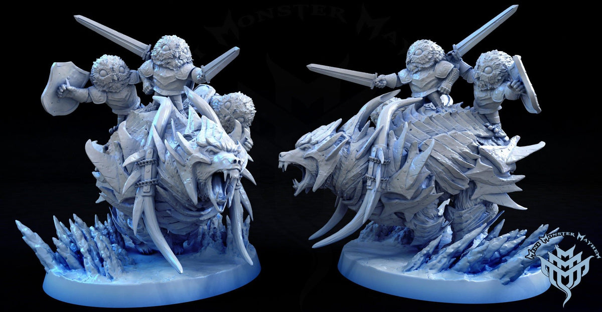 Imperial Armoured Polar Bear with Rider Option - Glacial Depths - Mini Monster Mayhem - Sigmarite Boutique
