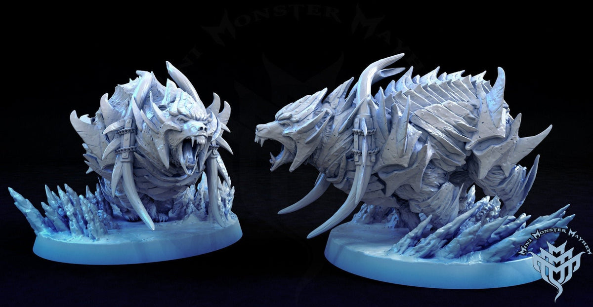 Imperial Armoured Polar Bear with Rider Option - Glacial Depths - Mini Monster Mayhem - Sigmarite Boutique