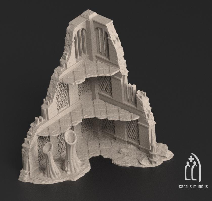 Infested Ruins Terrain Alien Growth Sci Fi Scatter Terrain for 28mm Wargaming & RPGs 3 Story Ruin (Style A) - Sigmarite Boutique