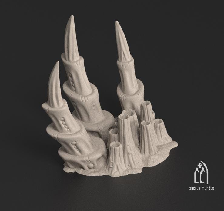 Infested Ruins Terrain Alien Growth Sci Fi Scatter Terrain for 28mm Wargaming & RPGs Spore Chimneys - Sigmarite Boutique