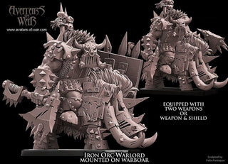 Iron Orc Warlord on Boar - Avatars of War - Sigmarite Boutique