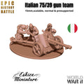 Italian 75/39 Gun Team - WWII Anti-Tank Gun with Crew - 3D Printed Resin Miniatures in 6mm, 10mm, 15mm, and 20mm Scale - Eskice Miniatures - Sigmarite Boutique
