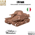Italian L6/40 Light Tank - WWII Italian Tank - 3D Printed Resin Miniatures in 6mm, 10mm, 15mm, and 20mm Scale - Eskice Miniatures - Sigmarite Boutique