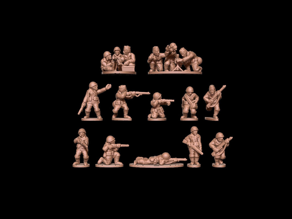 Italian WWII Infantry Platoon - 3D Printed Resin Miniatures in 6mm, 10mm, 15mm, and 20mm Scale - Eskice Miniatures - Sigmarite Boutique