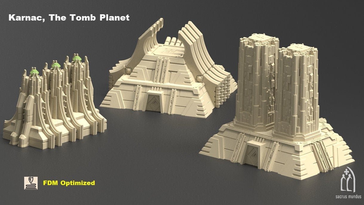 Karnac the Tomb Planet - Scifi Terrain - 3D Printed PLA Plastic - Sigmarite Boutique
