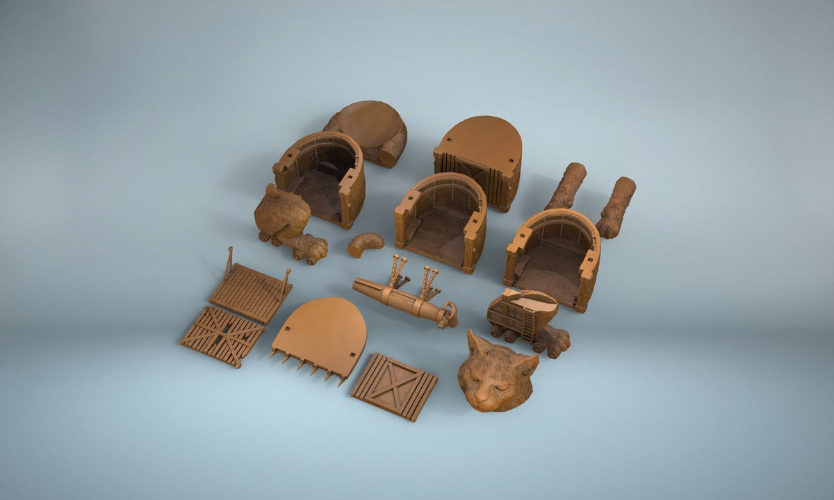 Longcat Siege Tower - Kingdom of Felinaria - Clay Cyanide - Sigmarite Boutique