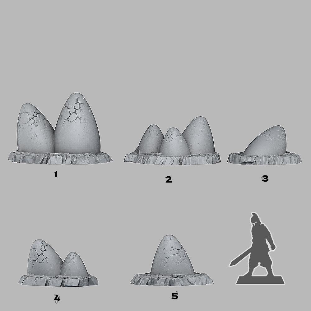 Magical Eggs - Fantasy Scatter Terrain for DnD, RPGs & 28mm Wargaming Resin Printed Terrain Set - Sigmarite Boutique