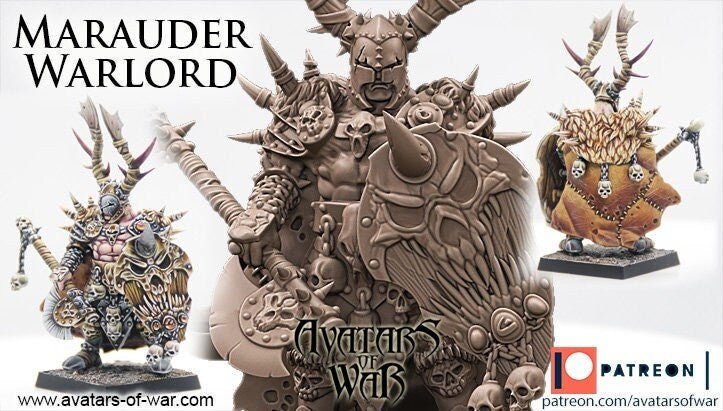 Maurader Warlord with Axe and Shield - Avatars of War - Sigmarite Boutique
